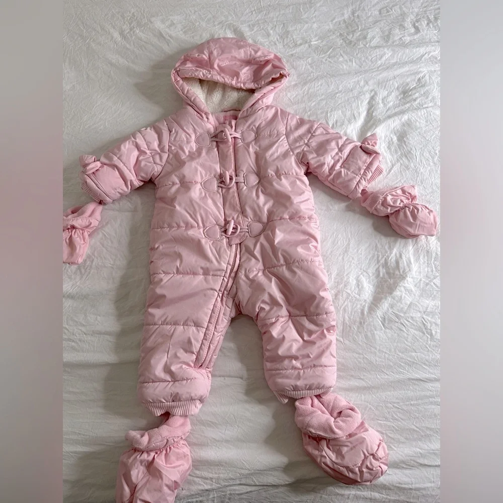 Children’s Place light pink warm snowsuit size 9-12 months